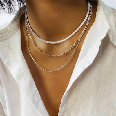 China CLASSIC punk layered necklace chain necklace snake bone choker necklaces minimalist jewelry for women and girls for sale