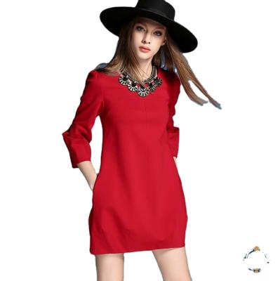 China T-D012 Sustainable Blown Midi Office Wear Spring Ladies Dresses for sale