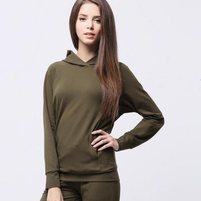 China T-WH520 Women Cotton Fitted Hoodie Plain Pullover Sweatshirts Anti-pilling Tank Top for sale