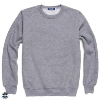 China Anti-pilling T-MH525 Heather Gray Crew Neck Men Oversized Fleece Solid Color Thick Sweatshirt for sale