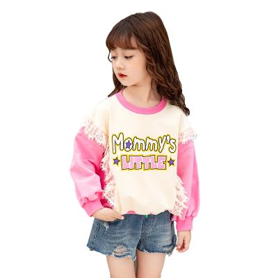 China Sustainable T-GH021 Wholesale Kids Printed Long Sleeve Fashion Splicing Hoodies for sale