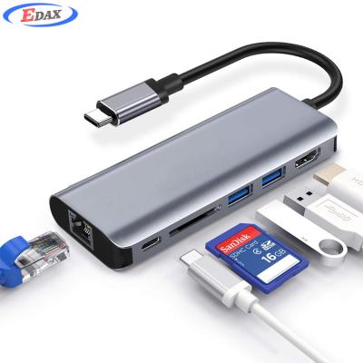 China Mobile Devices 6 .desk Computer In 1 USB OTG Type C Cable Type-C Female HDM 1 Hub Dongle for sale