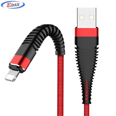 China Mobile Phone Types Hottest Selling 3.28ft Red Nylon Braided Colorful Sync Data Cable Bulk Replacement USB Fast Charging Data Cable for sale