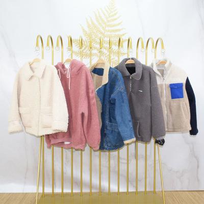 China High-grade second-hand clothes retro double fabric to keep warm long coat ball used Korean winter coats second-hand clothing used balls for sale