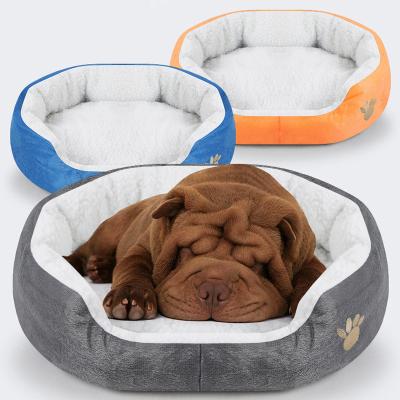 China Breathable Warm Soft Fleece Pet Cat Sofa Bed Stored Indoor Cushion Dog Kennel for sale