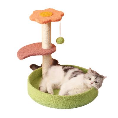 China Hot Selling Home Style Accesorios Para Gatos Cat Scratching Post Tree Tower Viable With Ball for sale