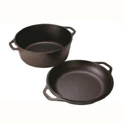 China Disposable 2 in 1 Pre-Seasoned Skillet Cast Iron Cookware Sauce Jar for sale