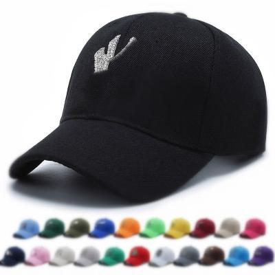 China breathable & High quality waterproof 20 color for YNY rhinestone sparkle LETTER baseball cap bling bling hat for sale