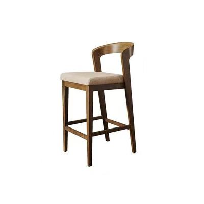 China 2022 Hot Sale Custom Wholesale High Chair High Backrest Designer Ash Bar Stool Home Simple Modern Solid Bar Stool (Height)Adjustable for sale