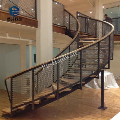 China Residential Indoor Simple Steel Stringer Grill Stair Design for sale