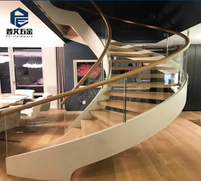 China Modern fancy design used spiral glass staircase for sale