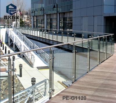 China Modern Exterior Maintenance Free Stainless Steel Balustrade Railing Systems Commercial Glass Railing Design for sale