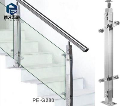 China 304 stainless steel modern glass balusters for stairs glass enclosure design for sale