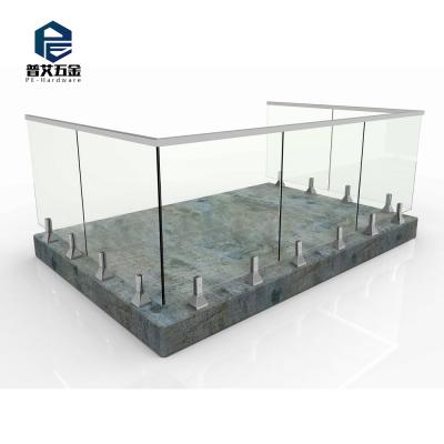 China Modern Square Casting Stainless Steel Spigot Glass Fence / Glass Fence Design for sale