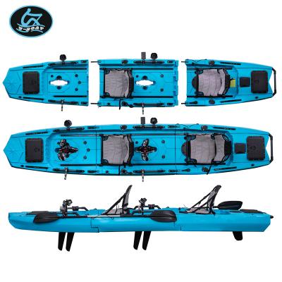 China Fishing touring rowing sight U-boat 2021 new design tandem sea kayak fishing foot pedal canoe kayak 2 person for sale for sale