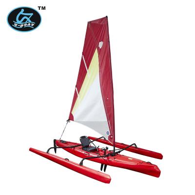 China HDPE 16ft Trimaran Saiboat with One Person Kayak Pedal Drive System UBP-K7 for sale