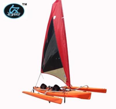 China Sailing& competitive& 18ft high quality plastic sailboat watersports u-boat with pedal control with rudder for sale