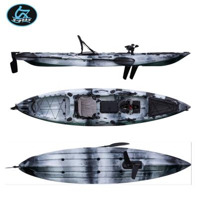 China 2021 new design fun leisure U-boat canoe foot pedal kayak plastic canoe fishing for sale for sale