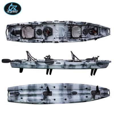 China New design 14ft U-boat tandem pedal kayak double seat kayak UV resistant for sale for sale