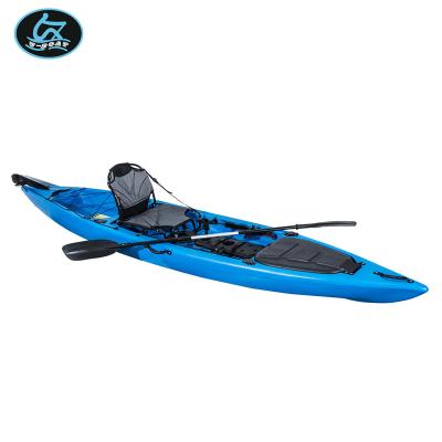 China Wholesale HDPE U-Boat 3.8m Kayak Boat Fishing Canoes Sit On Top Single Seat Ocean Kayak Plastic With Rudder for sale