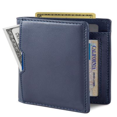 China Hot-selling Luxury Front Pocket Bifold Travel Thin Wallet Business Credit Card Holder Amazon Mini Minimalist Wallet Fashion Leather RFID for sale