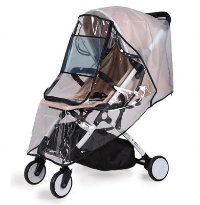 China Fashion Waterproof Windproof EVA Film Stroller Cover Transparent PVC Baby Stroller Rain Cover High Protection Stroller Rain Cover for sale