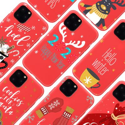 China solid color TPU accessories case mobile phone cover Christmas RED Dirt-resistant/shockproof/anti-scratch new for iPhone 12 mini 12 pro max for sale