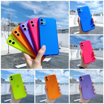 China Dirt-resistant / Anti Scratch / Shockproof For Apple 11 Mobile Phone Case TPU Frosted Fluorescent For iPhone12 Max Cover Device 12 Pro for sale