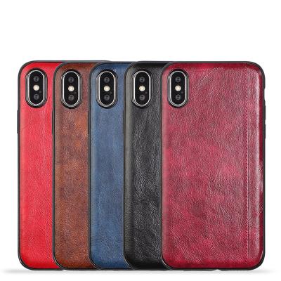 China Dirt-resistant / Shockproof / Anti Scratch Vintage PU Leather Slim Fit Phone Case For iPhone XS Max XR 7 8 Plus for sale