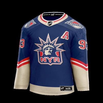 China Youth Breathable Custom Team .Quick Dry Ice Hockey Uniform New York Shirt for sale