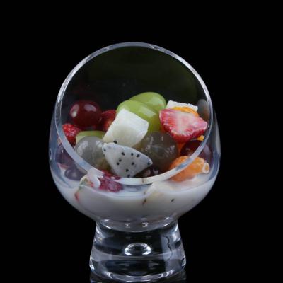 China Novelty 150ml slope vintage yogurt parfait milkshake dessert bowl ice cream glass cup for sale