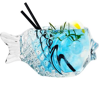 China 340ml 11.5oz Personality Fish Shaped Design Ice Cream Cups Cheap Glass Salad Bowl for sale