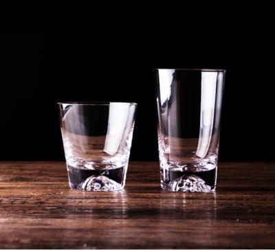 China Western Japanese Style 300ml/450ml Mount Fuji Crystal Wine Glass Heavy Bottom Hollowed Out Thick Bottom Whiskey Glass Cup for sale