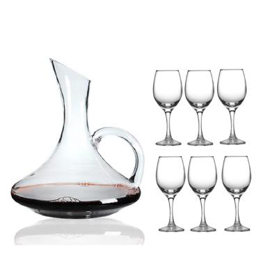 China Amazon CLASSIC Hot Selling Handmade 1.5L Wine Decanter Set Glass Goblet 6pcs Wine Decanter Set for sale