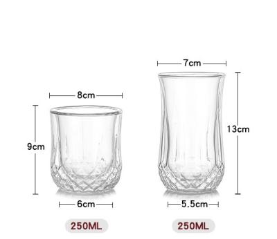 China Borosilicate Hot Heat Resistant Clear Wine Sale Double Layer Glass Coffee Mugs Espresso Whiskey Glass for sale