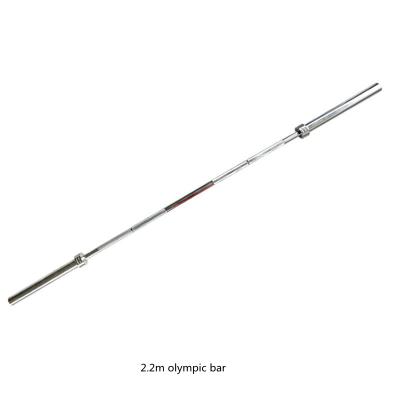 China Use commercial grade weightlifting gym 2.2m olym steel barbell coated long barbell weight barbell barbell for sale