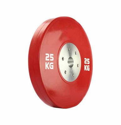 China Ring Competition Plate Steel Chromed Bumper Color Customized Solid Rubber Weightlifting Plates for sale