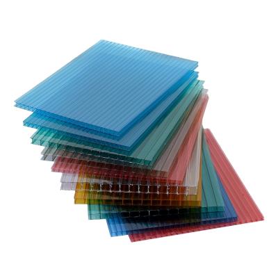 China Flexible Cellular Polycarbonate Roofing Sheets Plastic Sheet Hollow Flame Retardant Polycarbonate Sheets 4 6 8 for sale