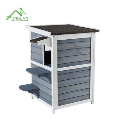 China Breathable 2 Level Waterproof Outdoor House/Apartment/Cat Shelter With Escape Door for sale