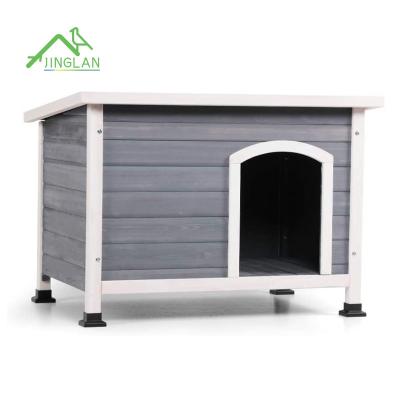 China Breathable Outdoor Wooden Kennel With Asphalt Roof Openable &Removable Flooring for sale