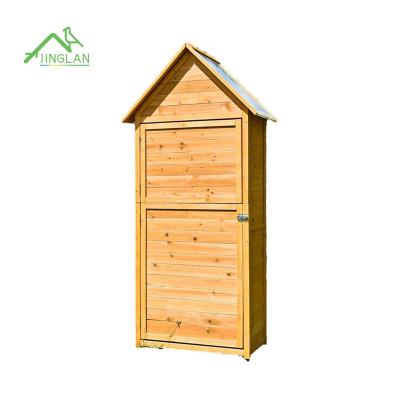 China Breathable Lockable Fir Wood Garden Tool Storage Cabinet with Galvanized Sheet Roof for Garden, Yard for sale