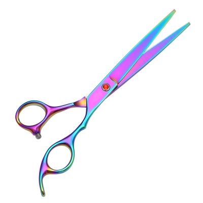 China Durable Stainless Steel Dog Grooming Scissors Set Japanese 440C Stainless Steel Pet Grooming Kit 7.5 Inch Curved Scissors for sale