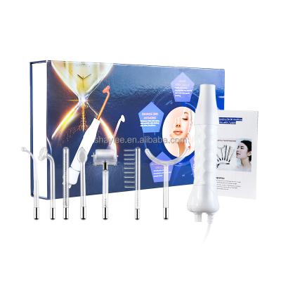 China Handheld Ozone Violet Ray Skin Therapy Wand d'Alta Frecuencia Acne Treatment Acne Treatment Machine 7 tubes High Frequency D'arsonval for sale