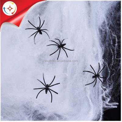 China Stretchable Halloween Spider Webs Decoration Spider Cob Webs Halloween Decoration with Plastic Spiders Party Favor Toys for sale