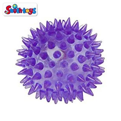 China Toy Different Size Light Up LED TPR Bounce Soft Flashing Spike Ball For Capsule Toys for sale