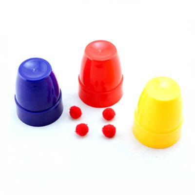 China Easy To Make Mini Plastic Magic Cup And Balls Trick Game For Capsule Toy for sale