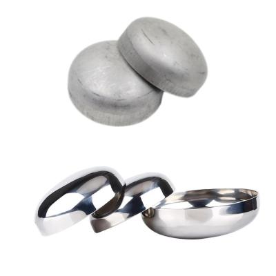 China Sanitary SS304/SS316 Welded Oval Head Cap Stainless Steel Spherical End Cap Pipe Fitting for sale