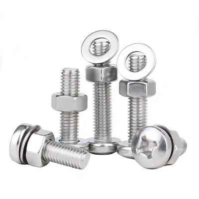 China Equal M2 M3 M4 SS304 SS316 Cross Recessed Countersunk Flat Head Screws and Hexagon Nut Flat Washer Set for sale