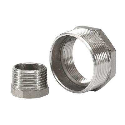 China Forged Stainless Steel 201 304 Pipe Fitting Hex Bushing Core Bushing Female Male Thread Joint for sale