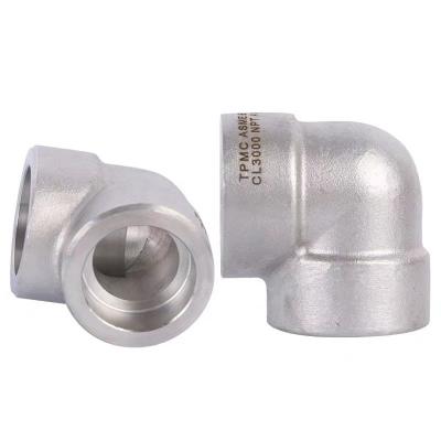 China THREADED WZ ANSI B16.11 Forged Pipe Fittings 45 Degree 90 Degree SW Elbow Socket Weld Bend for sale